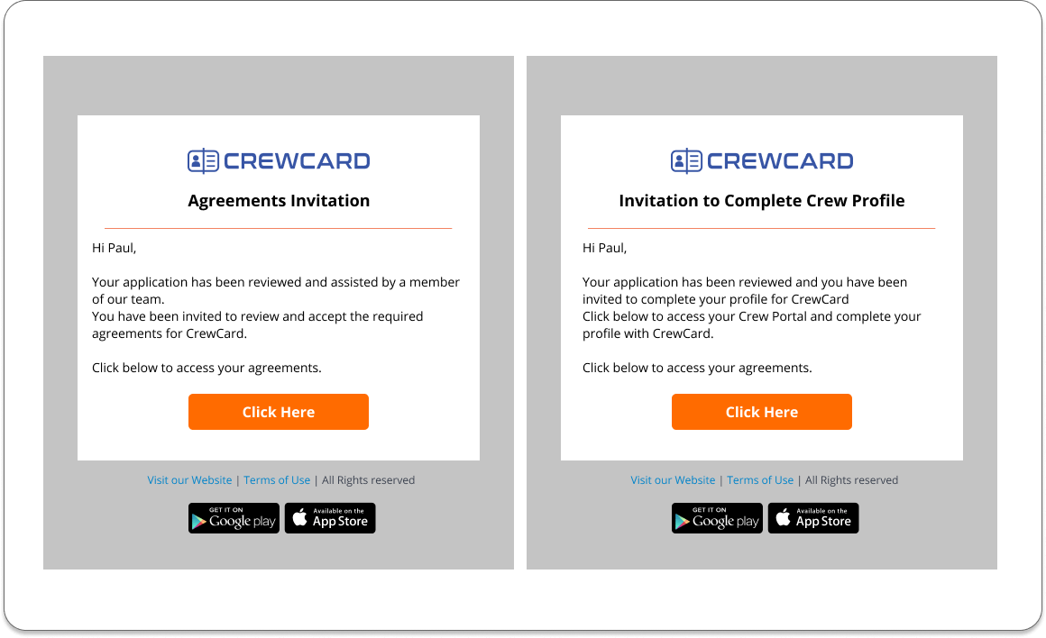 CrewCard makes it easy for new staff members to use the app. Create your own template or use CrewCard’s pre-loaded templates to bring them on board.